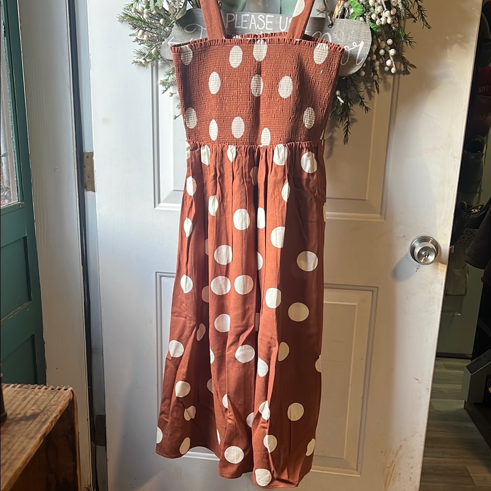 Rust Polka Dot Sundress